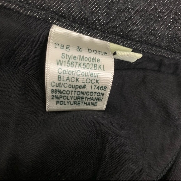 RAG & BONE High Rise Ankle Black Skinny Jeans - Picture 7 of 7